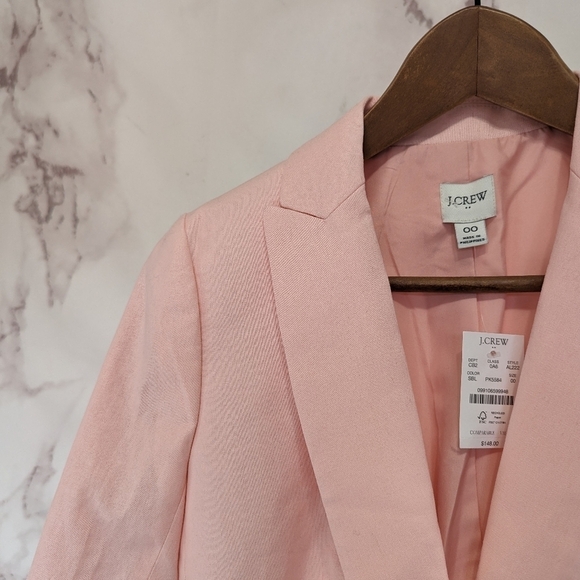 J Crew Blazer Womens 00 2XS XXS Linen Jacket One Button Pastel Summer NEW - Picture 2 of 12